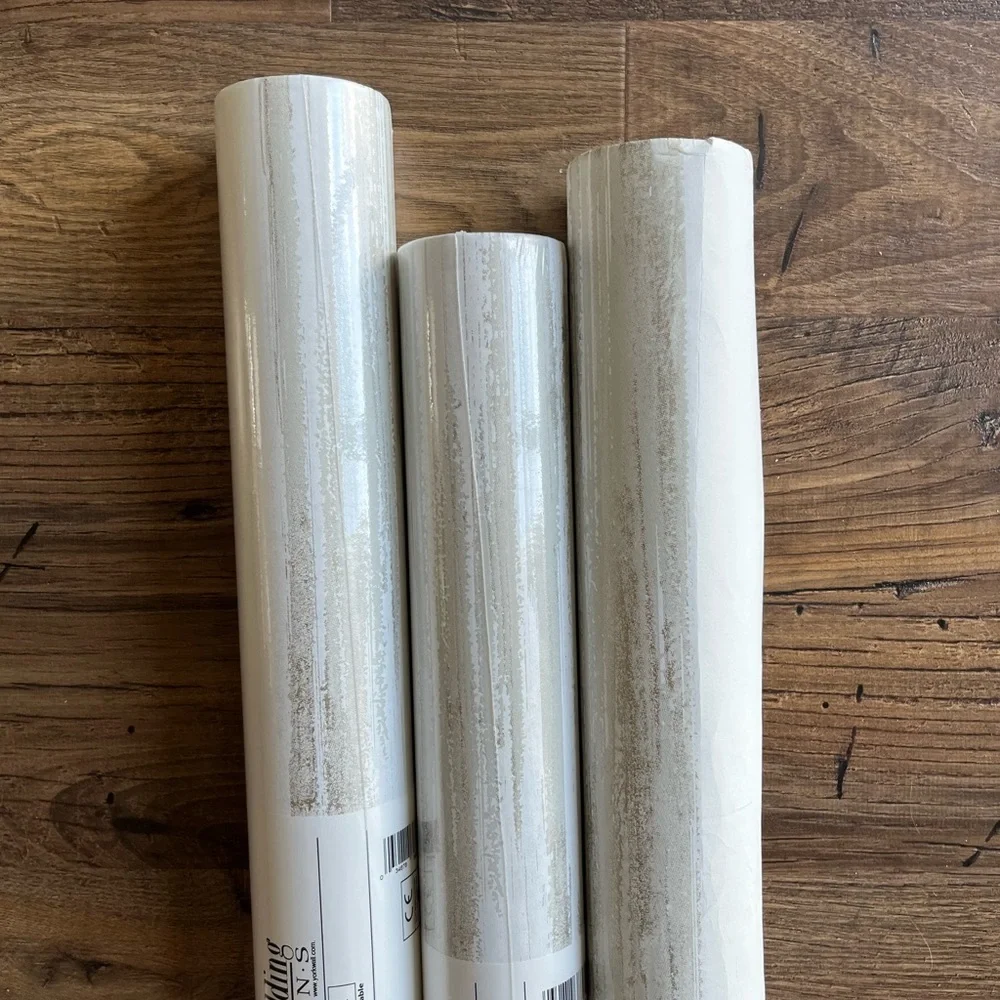 NWT Ronald Redding Wallpaper KT2155 Horizontal Dry Brush 3 Double Rolls Stripes